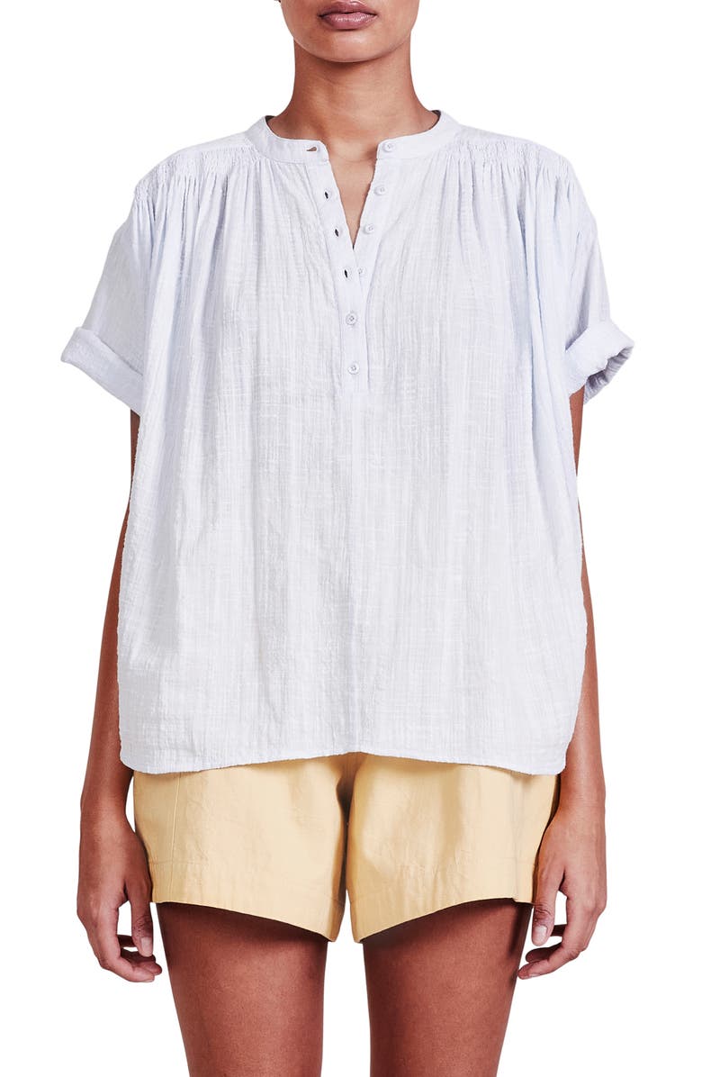 Apiece Apart Mission Organic Cotton Shirred Top, Main, color,