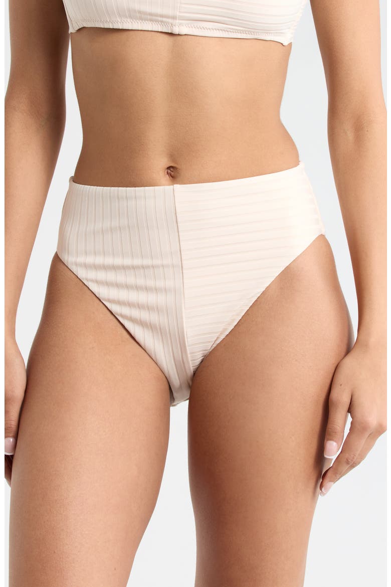 High Waist Bikini Bottoms, Main, color, WHITE SAND