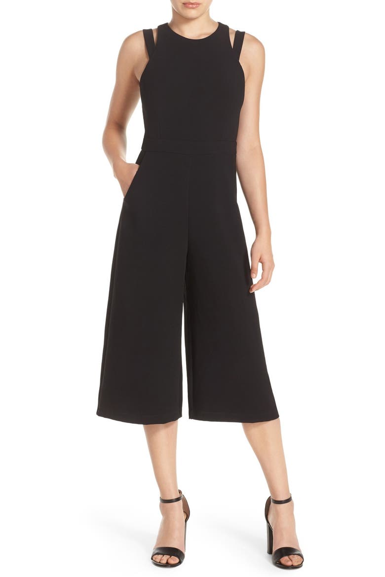 Culotte Jumpsuit, Main, color, BLACK