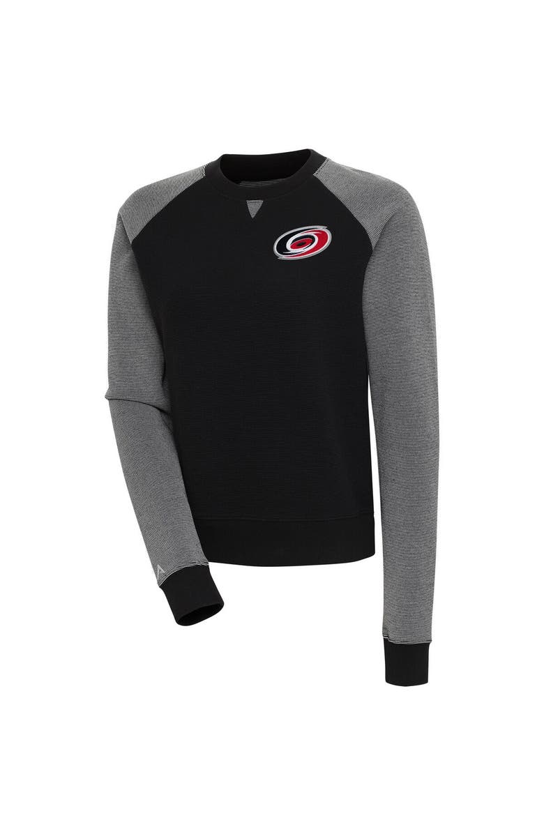 ANTIGUA Women's Antigua  Black/White Carolina Hurricanes Flier Bunker Pullover Sweatshirt, Alternate, color, 