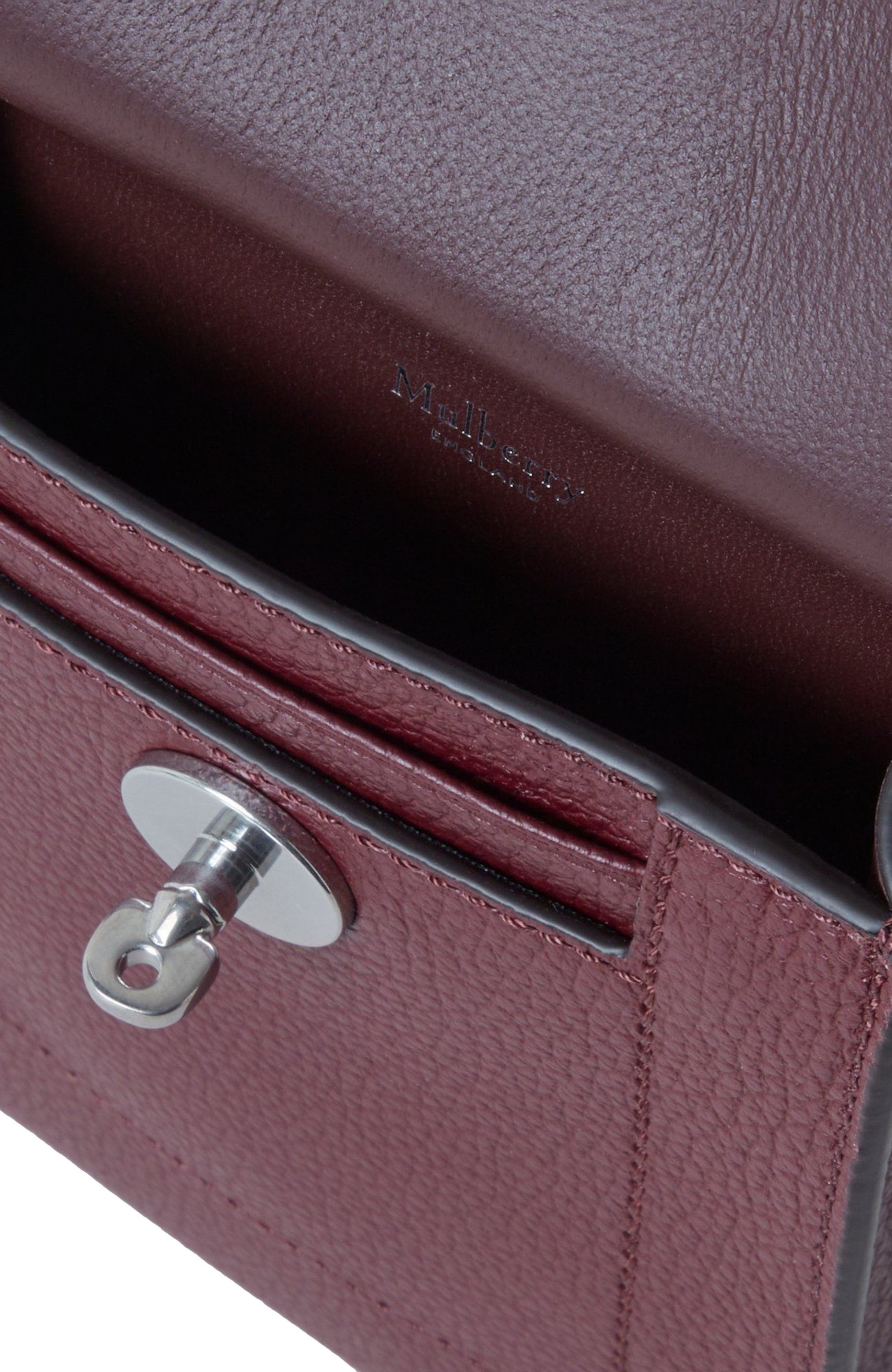 Mulberry Mini Antony Pouch Small Classic Grain, Alternate, color, Black Cherry