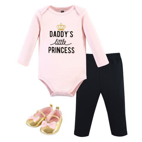 Girl's Long-Sleeve Bodysuit, Pants, and Footwear Outfit