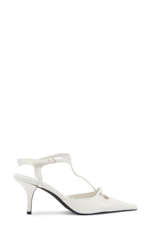 Jeffrey Campbell Petit Ankle Strap Pump In Ivory Suede