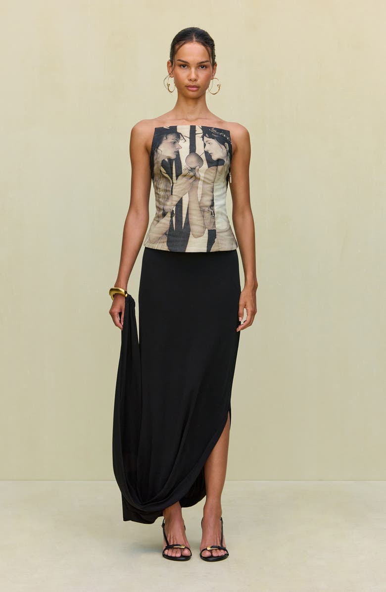 Cult Gaia Sola Bracelet Maxi Skirt, Alternate, color, Black