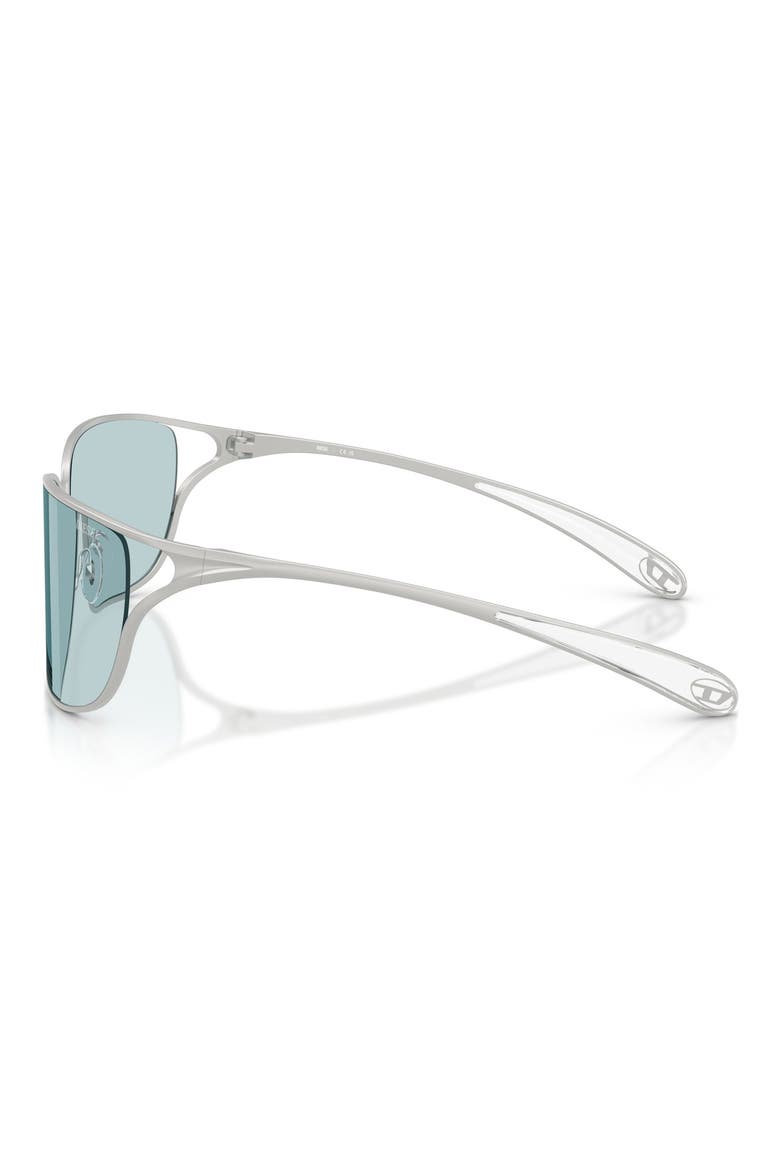 61mm Pillow Sunglasses, Alternate, color, MATTE SILVER / LIGHT BLUE