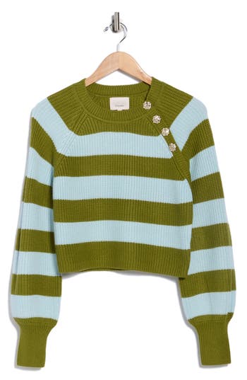 Cinq À Sept Keren Button Shoulder Sweater In Multi