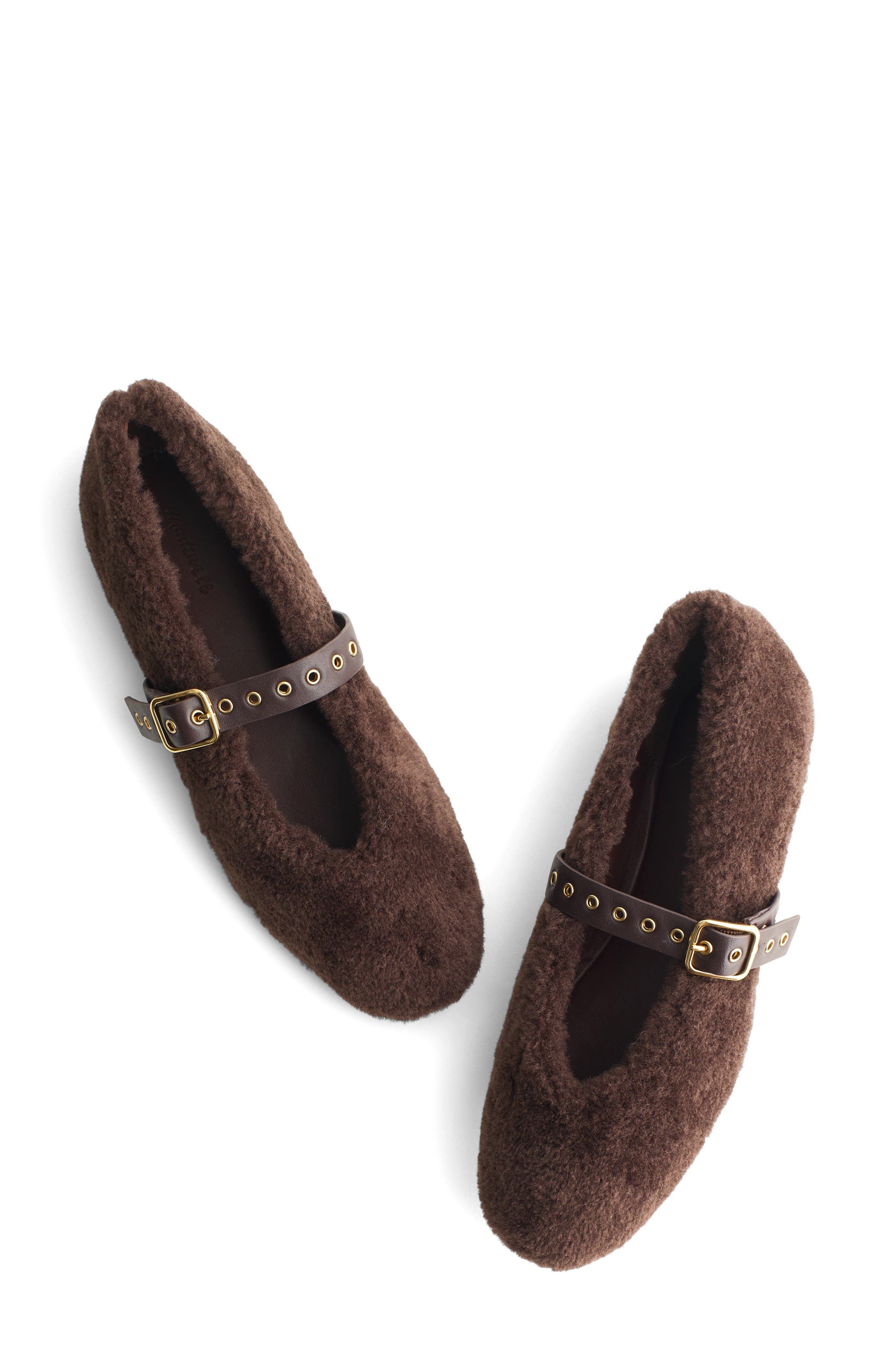 Madewell The Remy Teddy Mary Jane Flat, Alternate, color, Coffee Bean