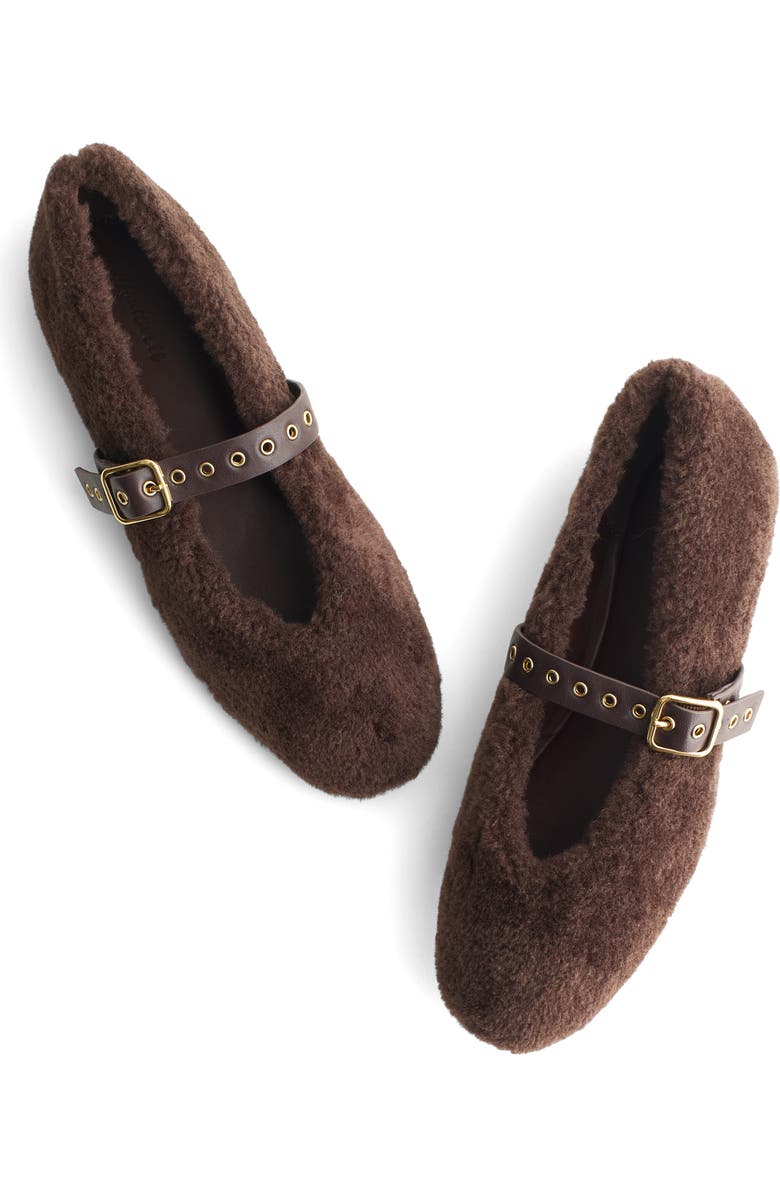 Madewell The Remy Teddy Mary Jane Flat, Alternate, color, Coffee Bean