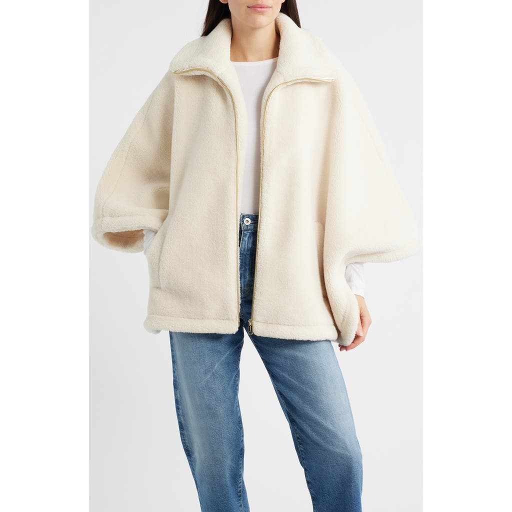 Bernardo Calder Faux Fur Poncho Jacket In White