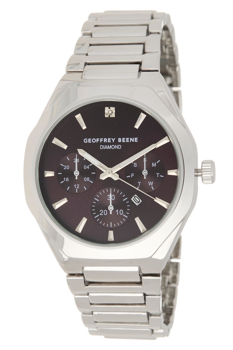 Diamond Dial Bracelet Watch, 43mm, Main, color, SILVER