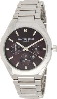 GEOFFREY BEENE Diamond Dial Bracelet Watch, 43mm