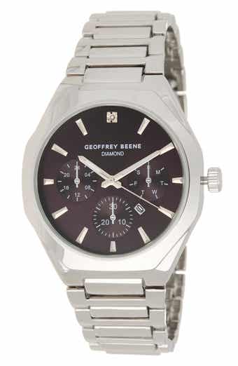 GEOFFREY BEENE Diamond Dial Bracelet Watch, 43mm