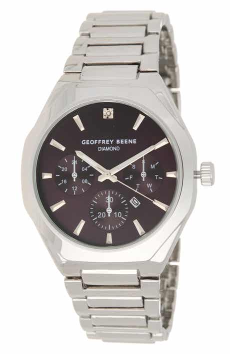 GEOFFREY BEENE Diamond Dial Bracelet Watch, 43mm