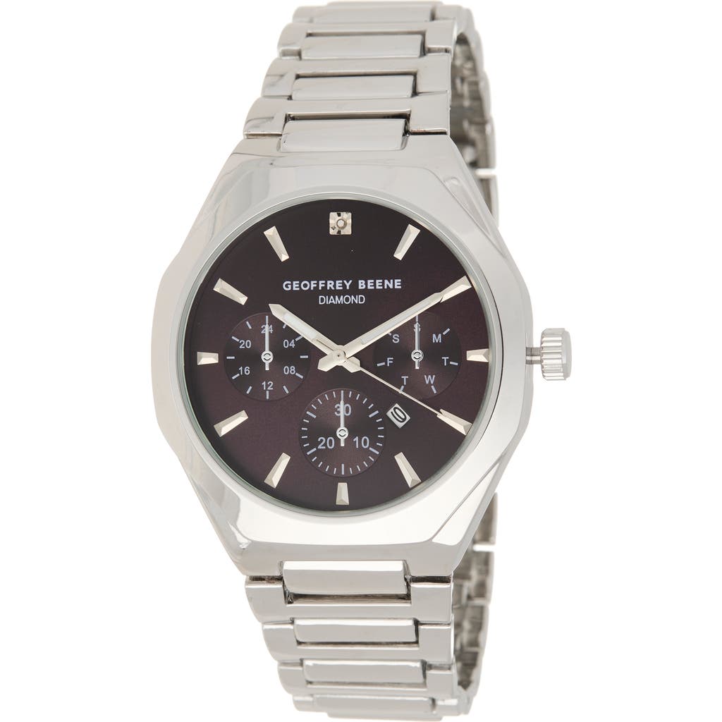 Geoffrey Beene Diamond Dial Bracelet Watch, 43mm In Metallic