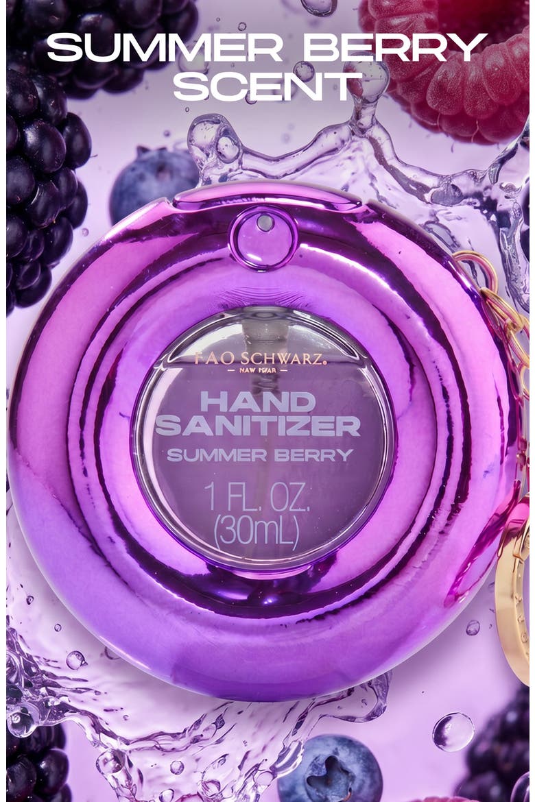 Kids' Summer Berry Hand Sanitizer Keychain, Alternate, color, PURPLE