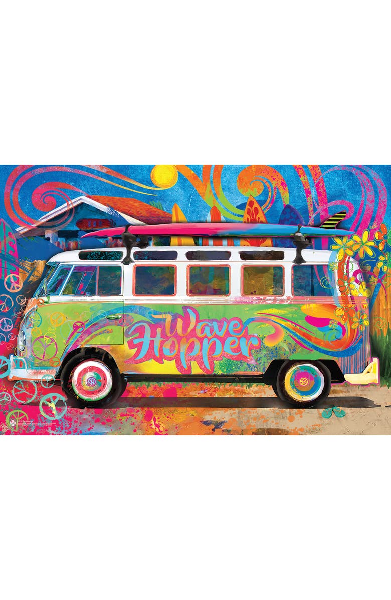 Eurographics VW Wave Hopper Bus Shaped Tin Puzzle, 550pcs, Alternate, color, Multicolored