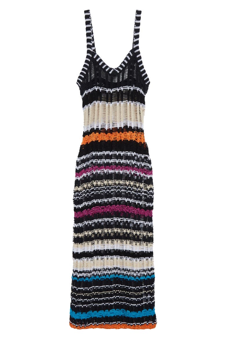 Libiana Stripe Openwork Sweater Dress, Alternate, color, BLACK MULTI