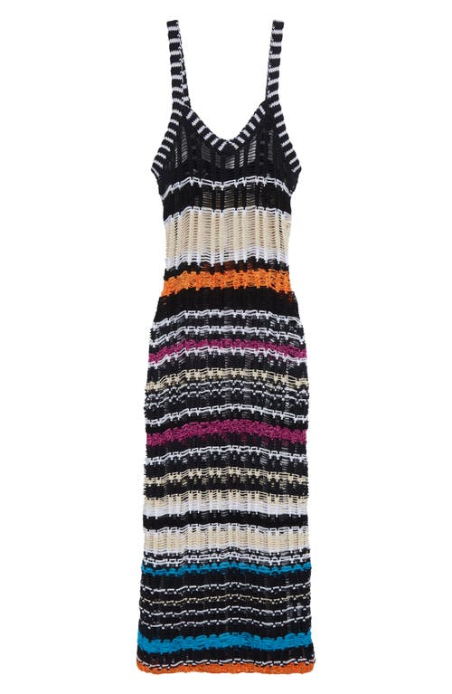 ZANKOV ZANKOV LIBIANA STRIPE OPENWORK SWEATER DRESS