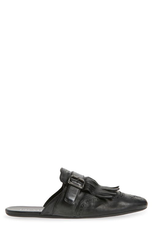 Prada Shuffle Kiltie Loafer Mule In Nero