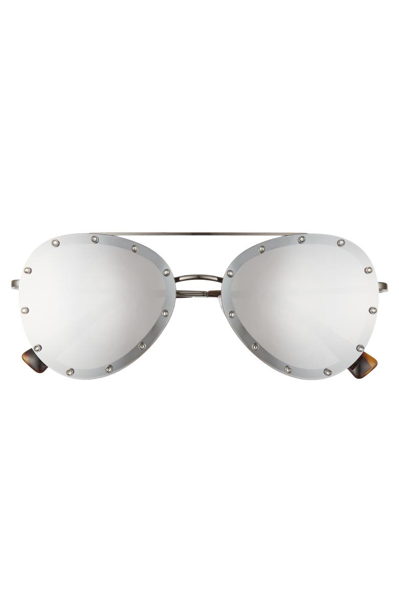 Valentino 58mm Metal Aviator Sunglasses, Alternate, color,