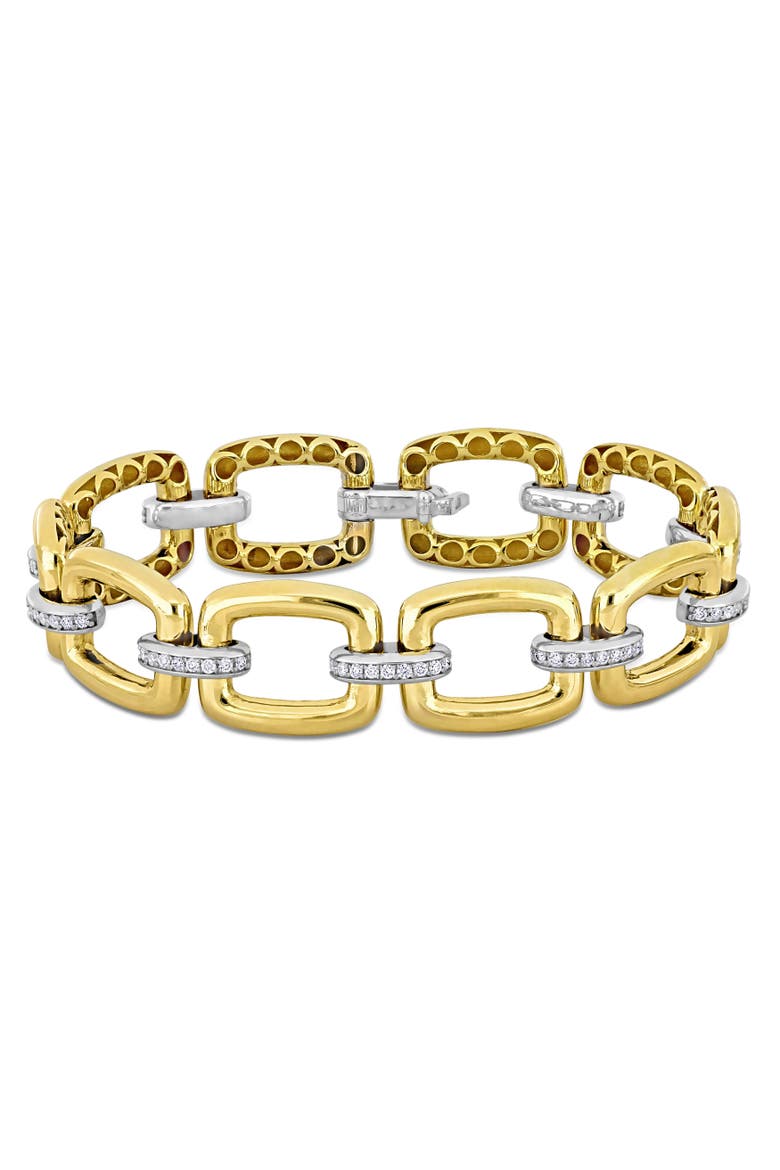 4/5 CTW Diamond Square Link Bracelet 14k Gold, Main, color, 14k Gold
