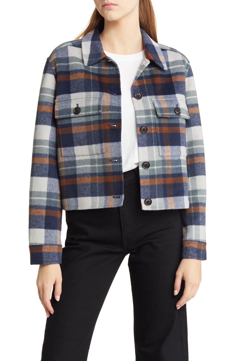 Rails Steffi Plaid Wool Blend Trucker Jacket, Main, color, 
