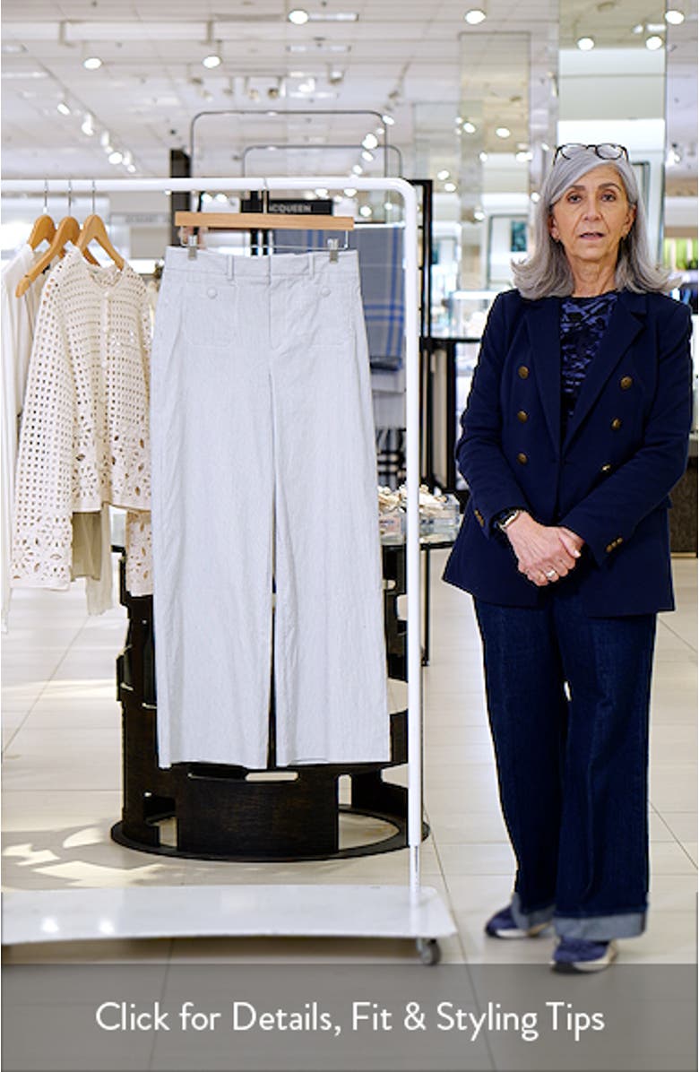 The Modernist Stripe Button Pocket High Waist Wide Leg Pants, sales video thumbnail