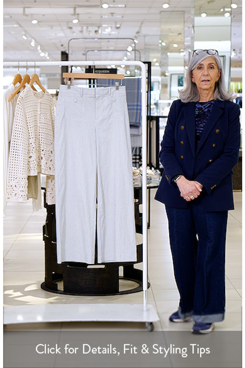 The Modernist Stripe Button Pocket High Waist Wide Leg Pants video