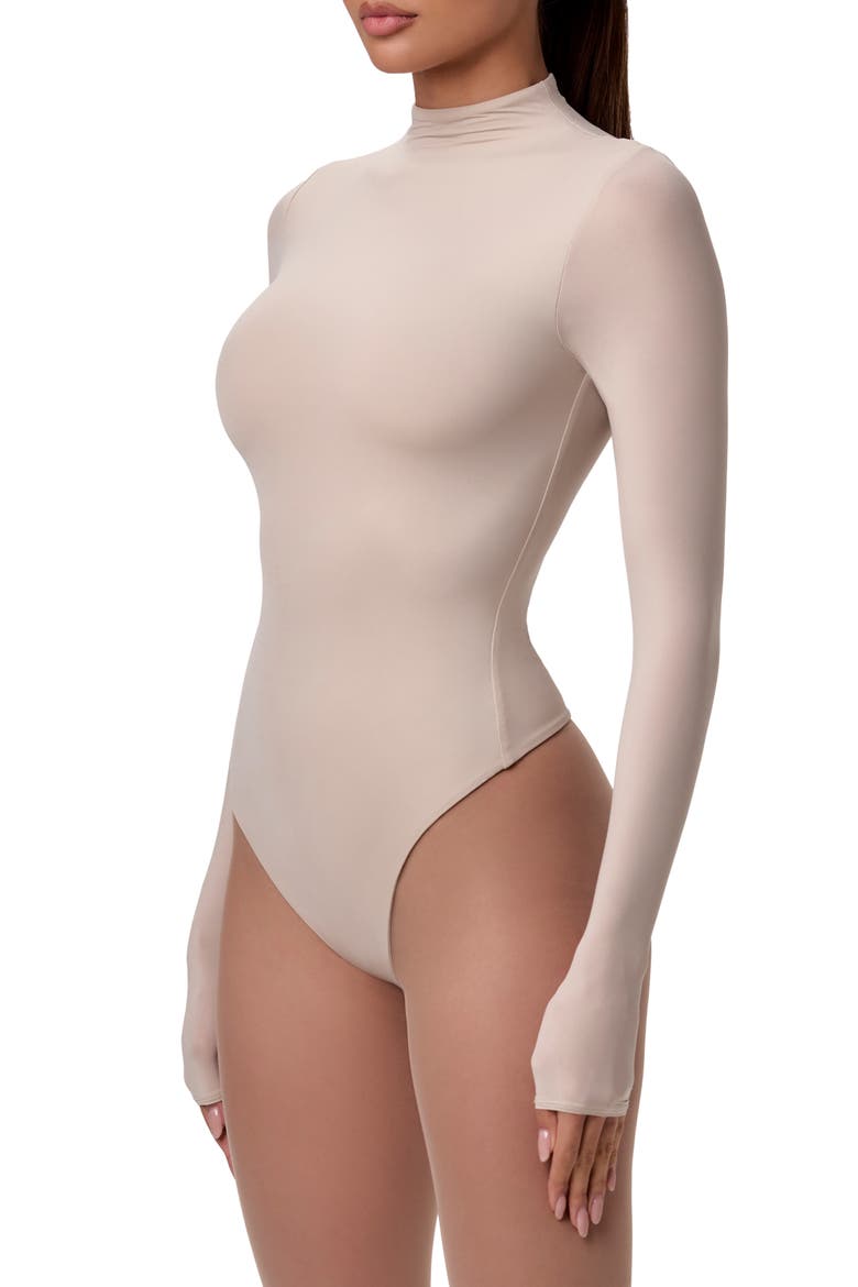 Naked Long Sleeve Bodysuit, Alternate, color, TAUPE