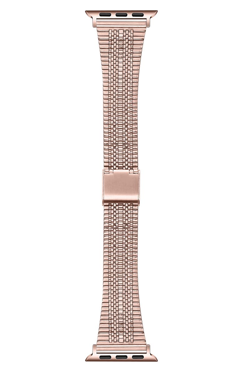 The Posh Tech Eliza Stainless Steel Apple Watch<sup>®</sup> Watchband, Main, color, Rose Gold