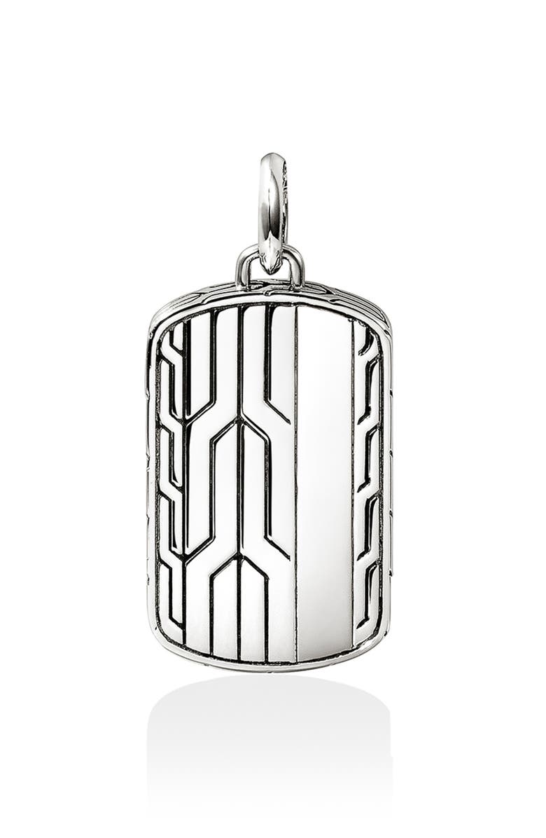 John Hardy Icon 50 Tag Pendant, Main, color, Silver