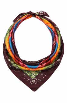 Folk Print Square Scarf
