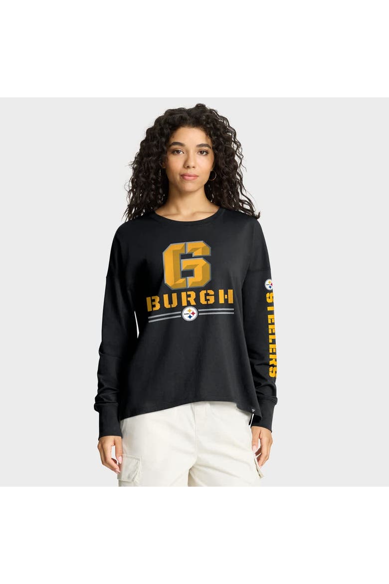 Women's Fanatics Black Pittsburgh Steelers Hometown Legacy Long Sleeve T-Shirt, Main, color, Black