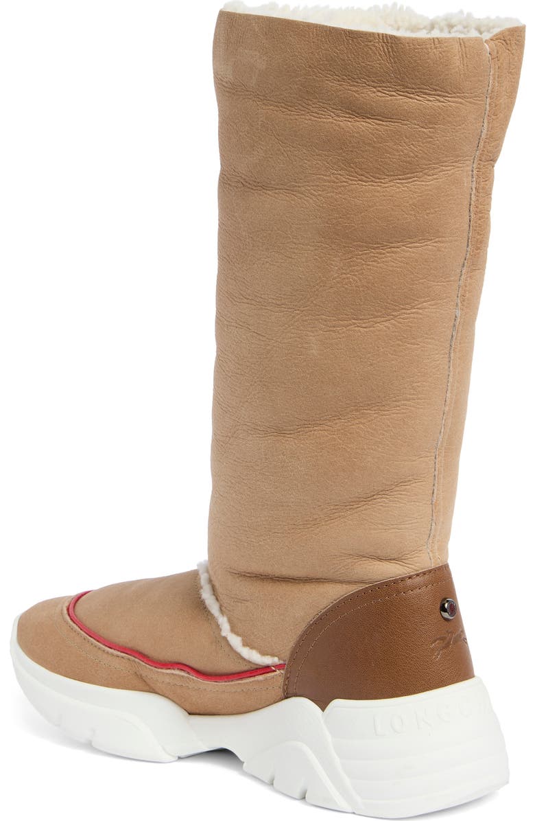 Longchamp Fleece Lined Tall Boot, Alternate, color, Natural