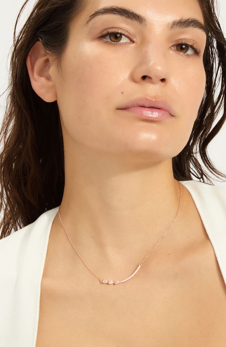 Adornia Pear Bar Pendant Necklace, Alternate, color, Pink/Clear