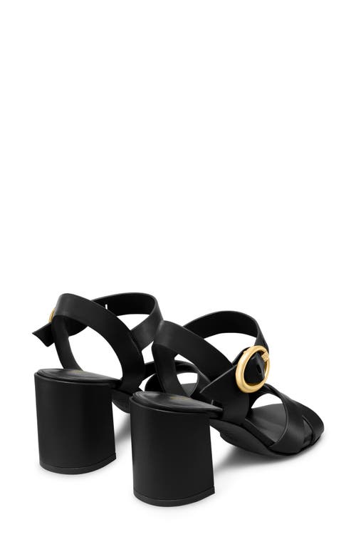 Stuart Weitzman Benni Leather Crisscross Ankle-strap Sandals In Black
