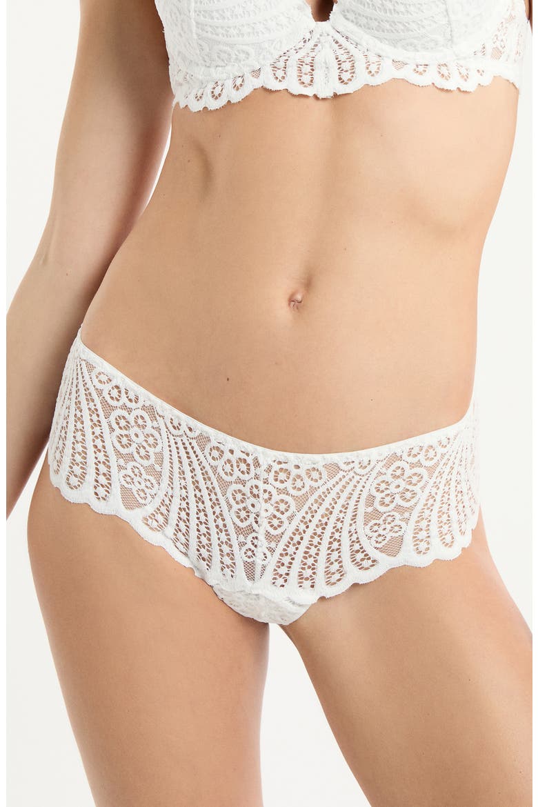Etreinte Embroidered Panties, Main, color, ECRU