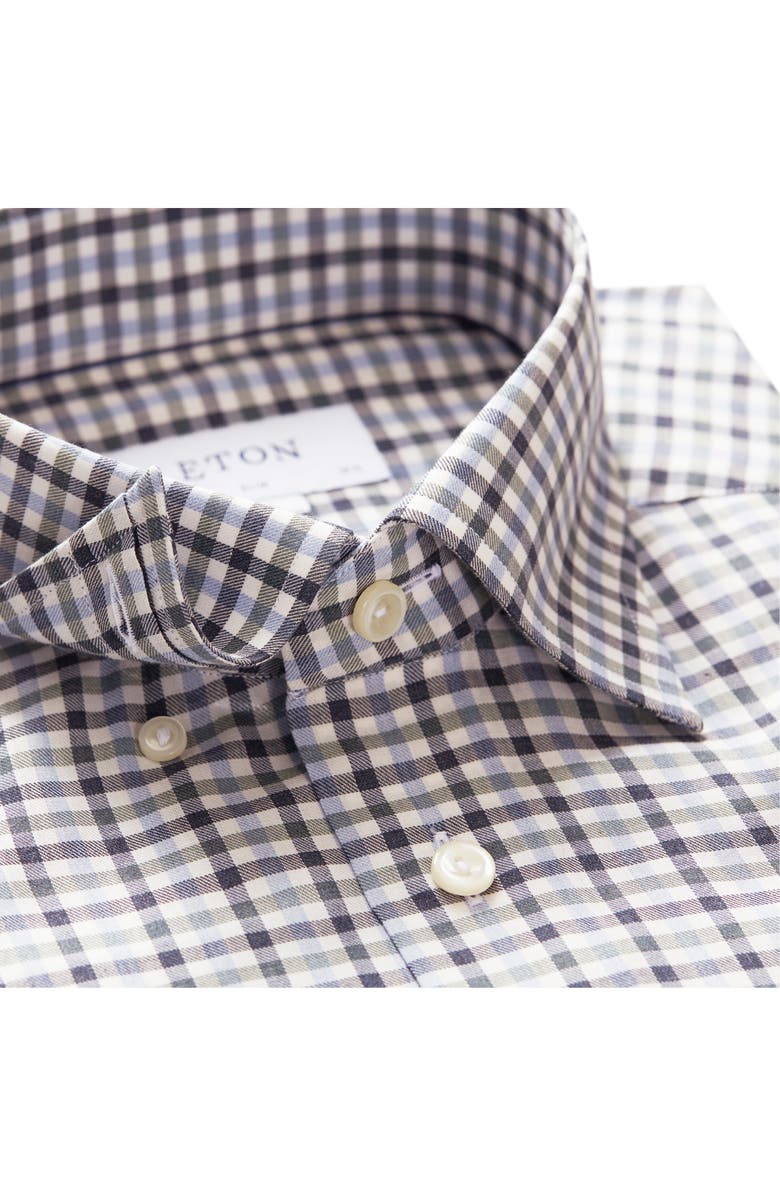Eton Flanella Contemporary Fit Check Flannel Button-Up Shirt, Alternate, color, 