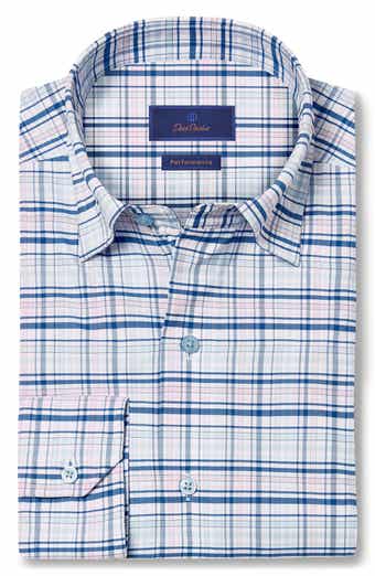 David Donahue Performance Plaid Sport Shirt