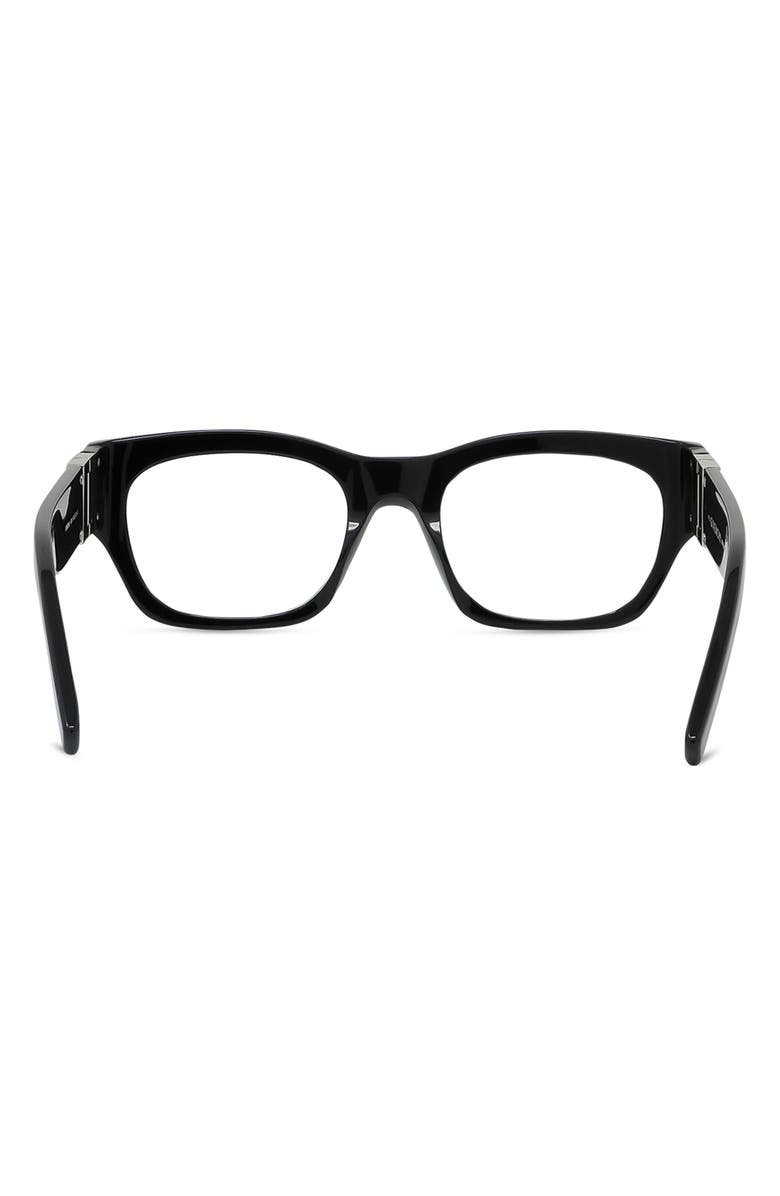 Givenchy 4G 51mm Rectangular Optical Glasses, Alternate, color, Shiny Black