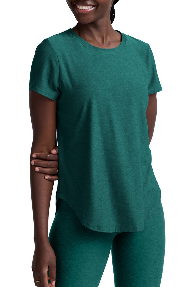 On the Down Low T-Shirt, Main, color, TEAL SEA HEATHER