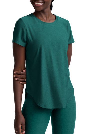 Beyond Yoga On The Down Low T-shirt In Teal Sea Heather