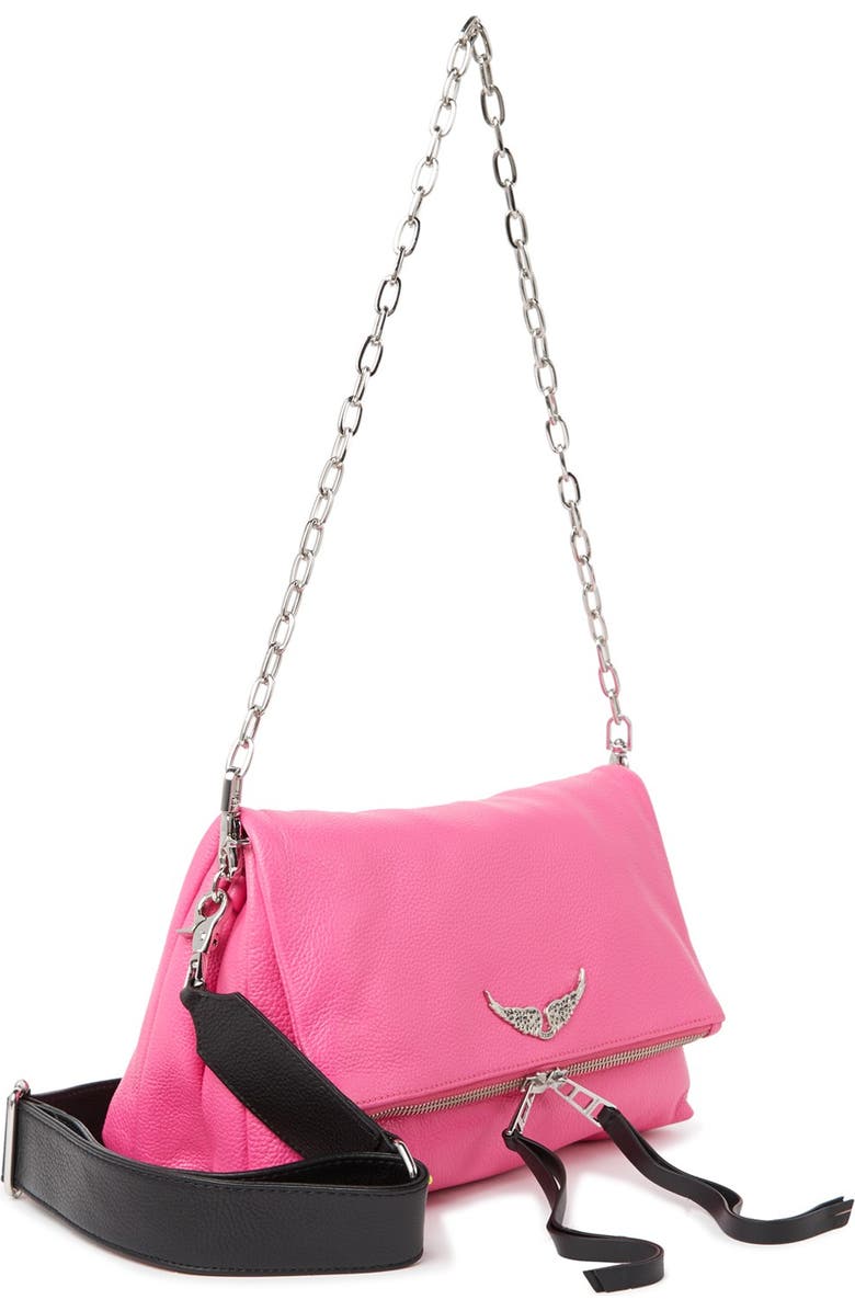 Zadig & Voltaire Rocky Grained Leather Crossbody Bag, Alternate, color,