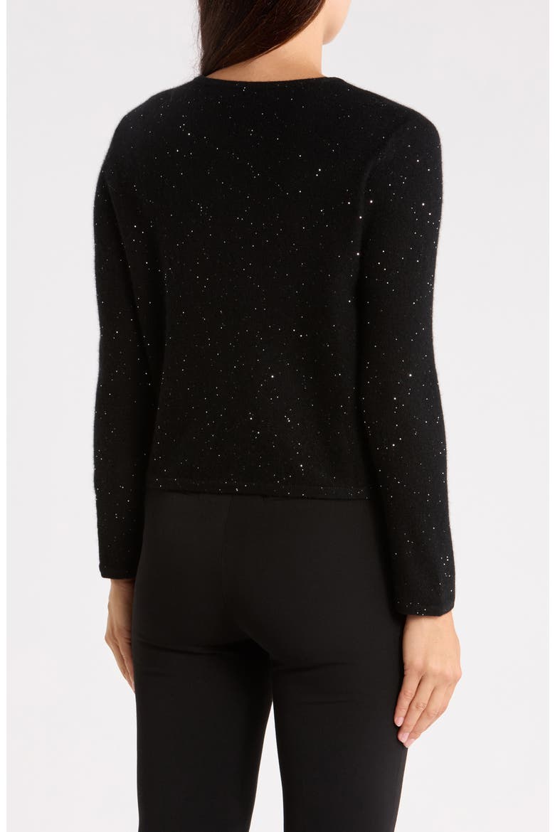 Sequin Cashmere Blend Bolero Cardigan, Alternate, color, BLACK