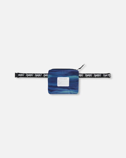 Deux Par Deux Little Boy's Printed Packable Windbreaker Blue Wave And Black In Blue Wave And Black