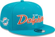 New Era Men's New Era Aqua Miami Dolphins Main Script 9FIFTY Snapback Hat