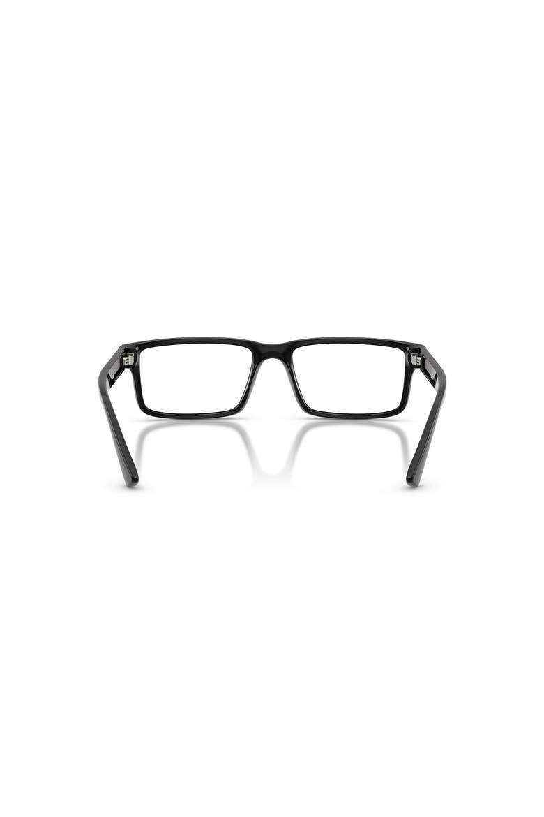 55mm Rectangle optical glasses, Alternate, color, Black/ Silver