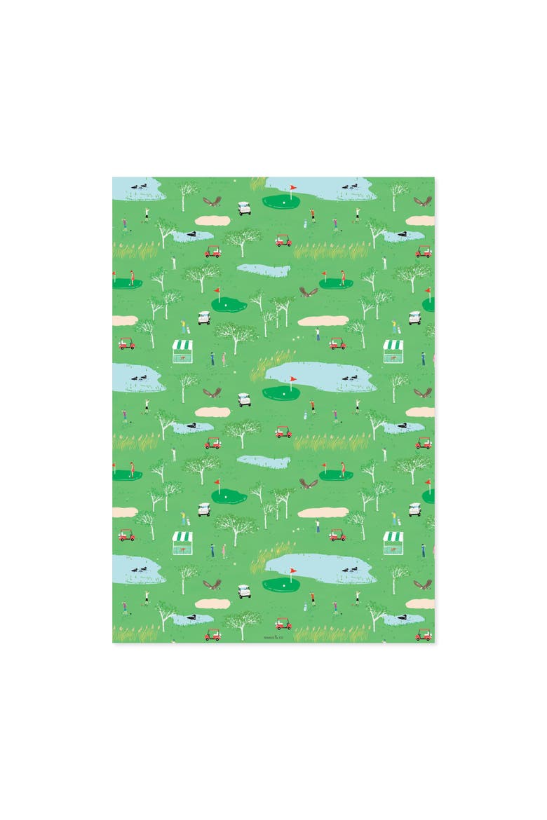 Eight Sheets Two-Sided "Tee-Time" Heavyweight Gift Wrap by Ramus & Co, Alternate, color, Multicolored