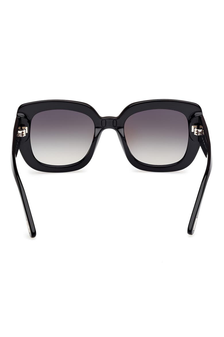 Carla 52mm Square Sunglasses, Alternate, color, SHINY BLACK ECO / SMOKE LENSES