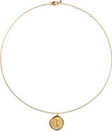 Monica Vinader Initial Stamp Pendant Necklace